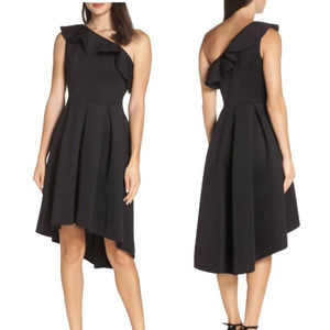 Chi Chi London Black One-Shoulder High Low Cocktail Dress NWT Size 8